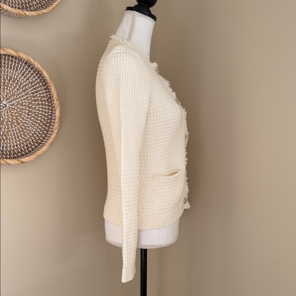 Express Cream Textured Women's Cardigan - Picture 5 of 9